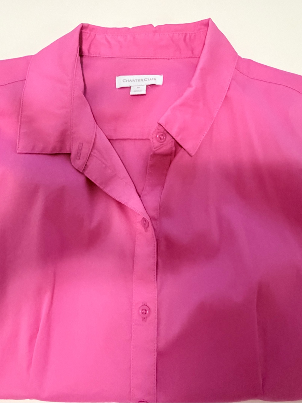Charter Club Bright Pink Collared Blouse